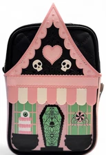 Bath & Body Works Halloween HAUNTED HOUSE Pink/Bl Crossbody Bag Glow in the Dark