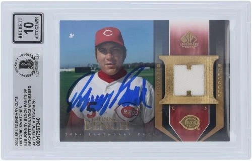 Johnny Bench Reds Signed 2004 Upper Deck SP Legendary Cuts #HS-JB BAS 10 Card - Image 3 of 4