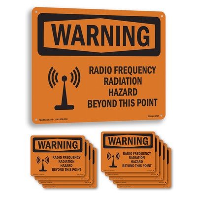 Radio Frequency Radiation Hazard Area OSHA WARNING Sign Or Decal - 5 or 10 Pack