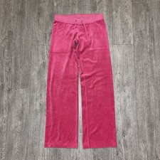 Juicy Couture Pink Velvet Velour Tracksuit Pant Vintage Y2K Low Rise Size Petite