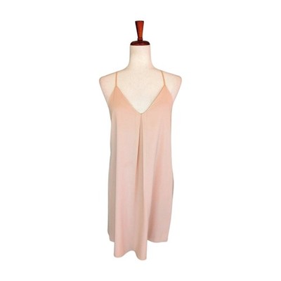 Alice + Olivia Fierra Nude Color Silk Mini Slip Dress Size Small