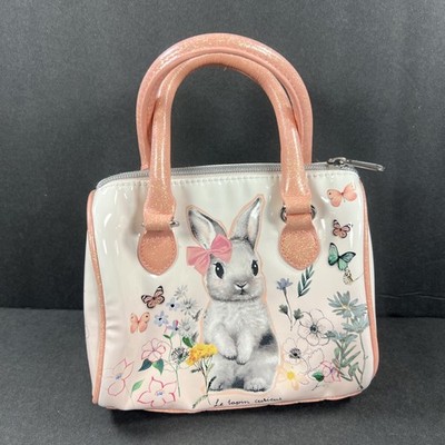 H&M Small Purse Bag Bunny Easter Clutch Pink Cute Girl Boho Floral Butterfly