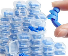 20pcs Blue Reusable Silicone Ear Plugs Noise Cancelling Sleep Set - NEW