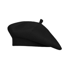 French Style Beret Hat Stretchy Knitting Solid Color Reversible Design Decor