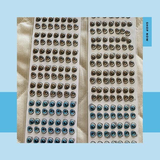 3D STICKERS RESIN EYES, MOD.ZDA PP 70 MULTI COLOR PAIRS FOR 