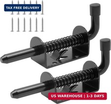 5 Inch Spring Loaded Gate Latch Pin, 2pcs Barrel Bolt Spring Latch  Black, Heav