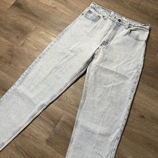 VTG Levi's 550 Jeans Men's 32x33 Light Wash Faded Distressed Tapered Leg USA 90s