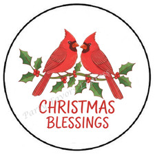 CHRISTMAS BLESSING CARDINALS ENVELOPE SEALS LABELS STICKERS PARTY FAVORS