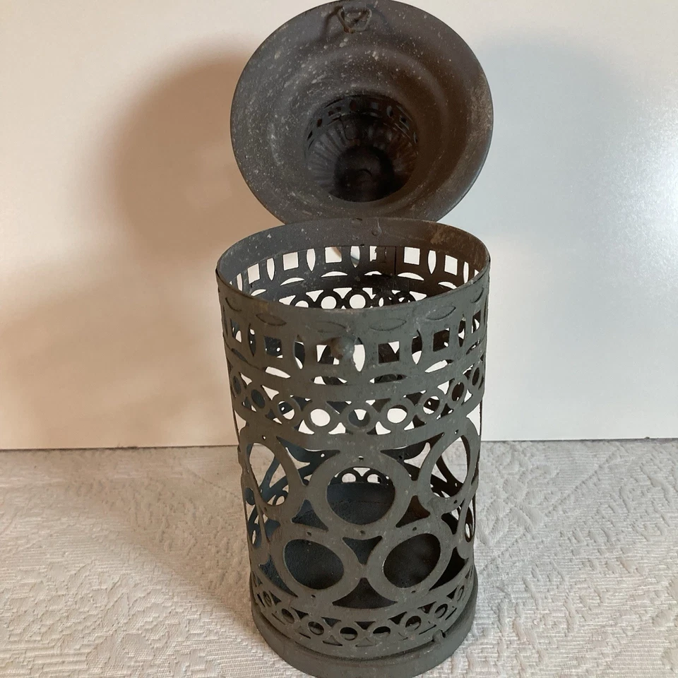 Linterna vela pilar primitiva interior exterior rústica granja cottagecore Foto 2 de 4