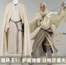 LOTR Gandalf White Costume The Lord of the Rings Wizard Outfit Cosplay Suit Cos