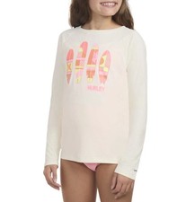 Hurley Girls Long Sleeve UPF Swim Top-Surf Boards-Size 14/16-NWT