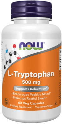 NOW Foods L-Tryptophan 500 mg - 60 Veg Caps Exp 04/27EXP