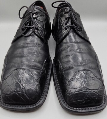 Mens Mezlan Platinum Genuine Crocodile Black Oxford Shoes 12  display picture 2