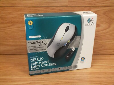 Logitech (MX 610) Left-Hand Laser Cordless Scroll Mouse W/ Receiver *BRAND NEW*