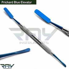 Dental Prichard Elevator Blue Titanium Coated Retracting Surgical Periosteal Lab
