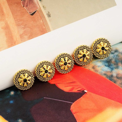 5pcs Flower Decor Buttons Vintage Style for Clothing Crafts Sewing DIY 18-23mm - Picture 6 of 11