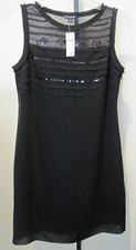 Banana Republic Black Lace Sequins Sheer Upper Dress Size 0, NWT, $ 198.00