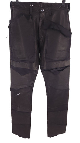 Sulvam Scars Horce Leather Trousers Japan 3 S Black Horse