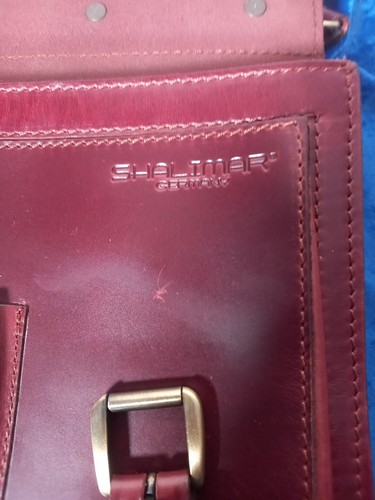 Shalimar Germany Leather Satchel With Compartments Very good condition. - Afbeelding 7 van 12
