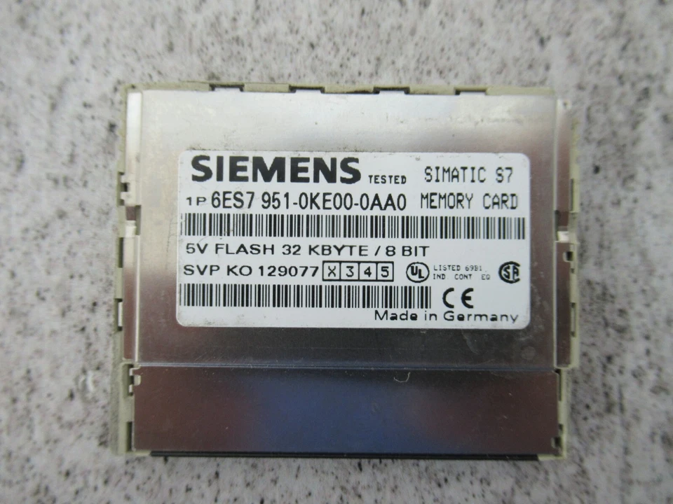 Siemens 6ES7951-1KE00-0AA0 Simatic Memory Card 5V Flash 32KByte/8Bit - Image 2 of 3