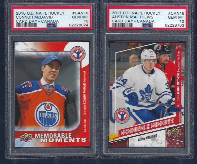 PSA 10 2 CARD ROOKIE LOT CONNOR MCDAVID & AUSTON MATTHEWS UPPER DECK GRADED PSA