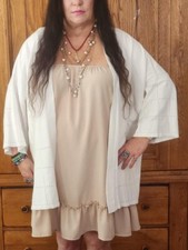 Wynnelayers Circle Eyelet Kimono Topper Cloud Large