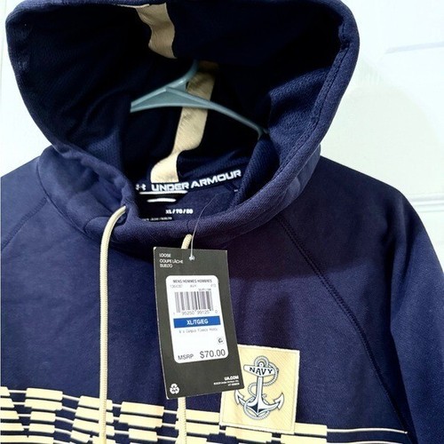 Under Armour Navy Midshipmen Sideline Fleece Raglan Pullover Hoodie - Navy XL - Bild 6 von 10
