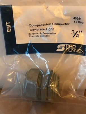 5 Sigma Pro Connex 3/4'' EMT Compression Connectors - Concrete Tight - 49251 NEW