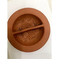 Vintage GOURMET TOPF TERRACOTTA CHIP & DIP PLATE Larger Than 6''