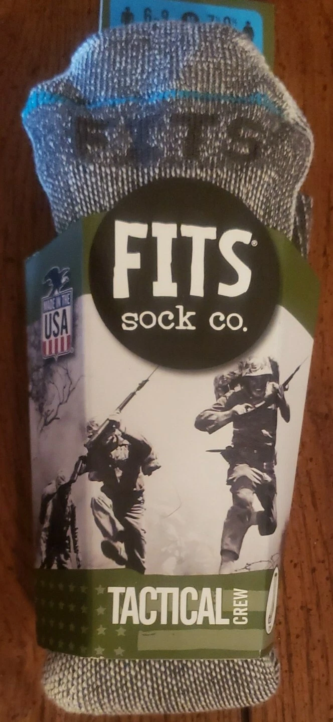 FITS Sock Co. Tactical Crew Hiking Socks Merino Wool Medium Sage Green