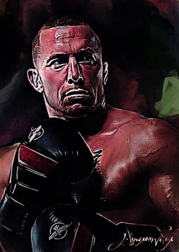 Georges St- Pierre MMA 2019 Authentic Artist Signed Giclee Print Card 48 of 50 - Picture 3 of 4