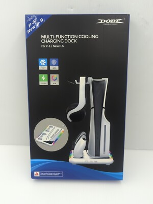 DOBE Multifunctional RGB Cooling Stand with Headphone Hook for PS5/PS5 Slim Cons