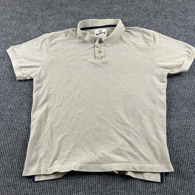 RoeBucks & Co. Mens XL Polo Tan Button Collared Short Sleeve Golf Shirt