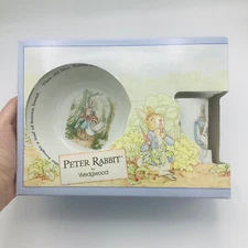 Vintage 1991 Peter Rabbit Child's 3-Piece Dish Set Wedgwood Beatrix Potter NIB