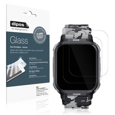 2x Schutzfolie für LEMFO Y10 Smartwatch - Anti-Shock 9H Folie dipos Glass