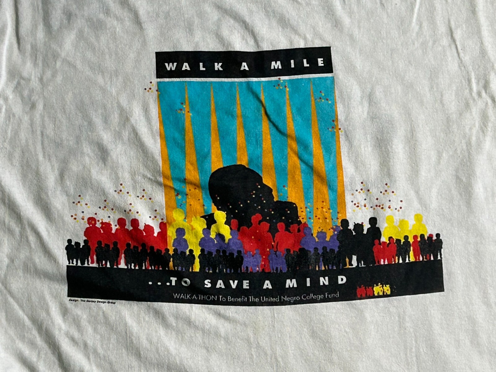 Walk a Mile Shirt Unisex XL White Crewneck Short Sleeve Graphic Tee Vintage USA
