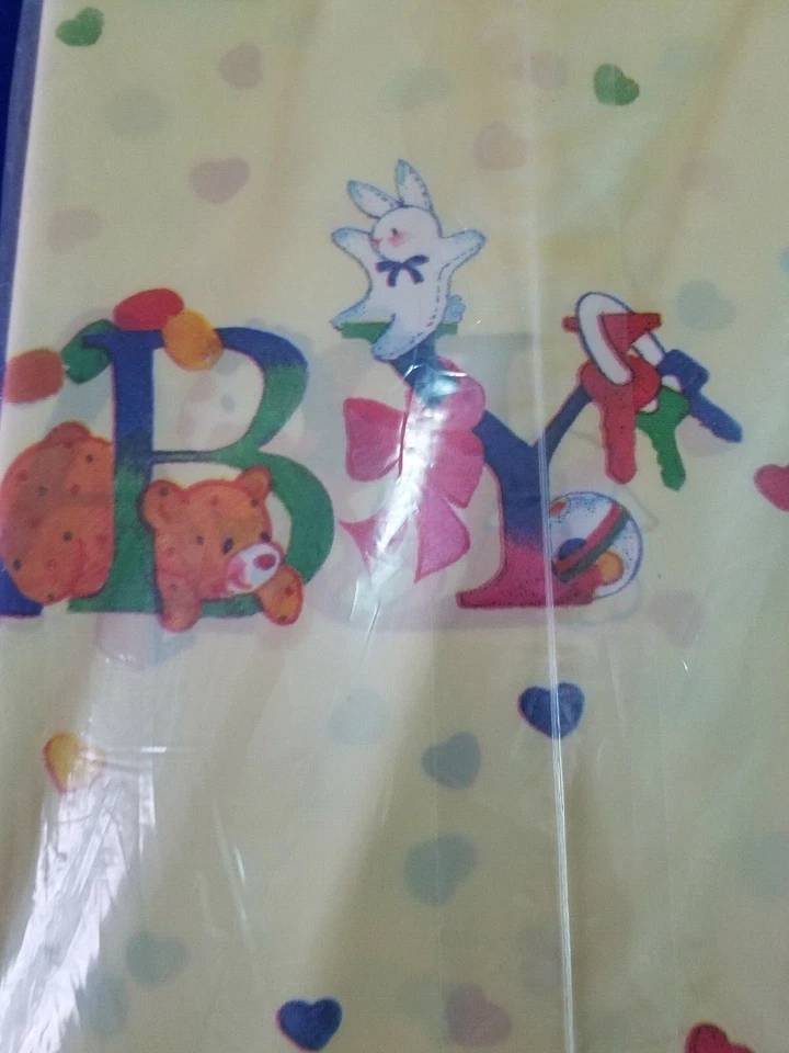 American Greetings Rectangular Plastic BABY SHOWER Table Cover Cloth 54" x 96" - Image 4 of 4
