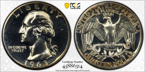 1963 Washington Quarter PCGS PR66 TONED!