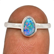Treated Australian Opal 925 Sterling Silver Ring Jewelry s.7 CR72702