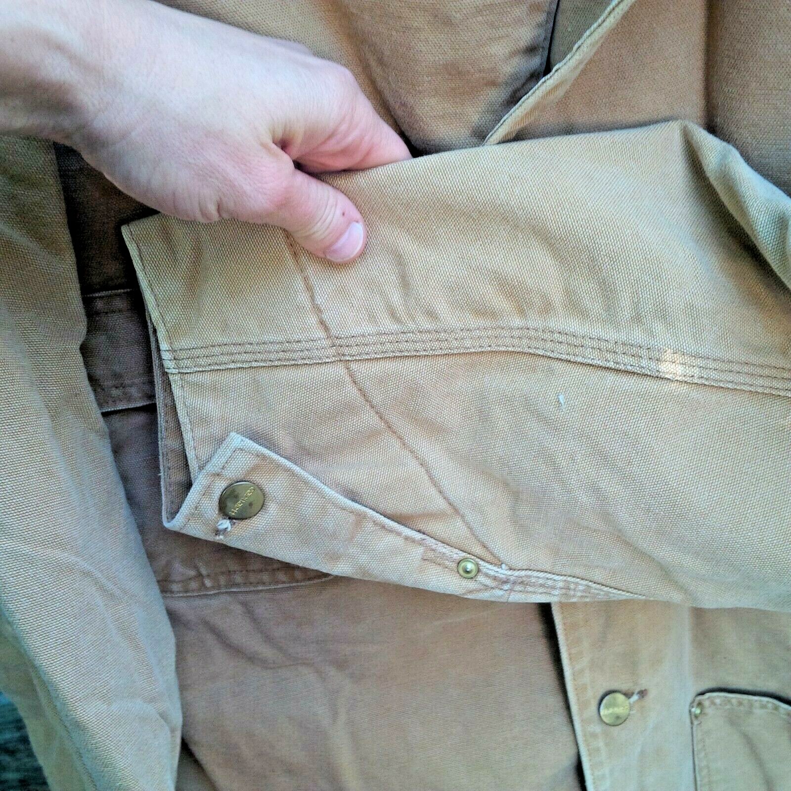 Vintage USA Carhartt Duck Blanket Lined Denim Work Jacket Coat Chest 50" L XL thumbnail 7