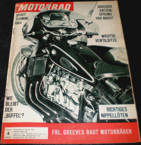 Das Motorrad 04/64 Titelbild BMW R 67,Fräulein Greeves baut Motorräder,Sportterm