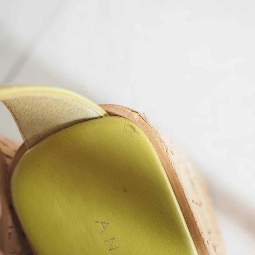 Y2k Antoni Melani Green Strappy Cork Wedges Preppy Mod Size 6.5 - Picture 8 of 13