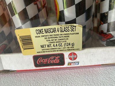 Coca Cola Nascar Racing Family Glass Set Of 4 Checkered  display picture 1
