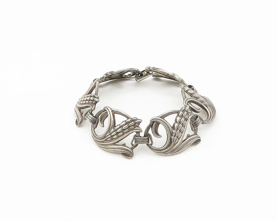 Pulsera de cadena de trigo tono oscuro vintage de plata de ley 925 de Danecraft BT7213 Foto 3 de 4