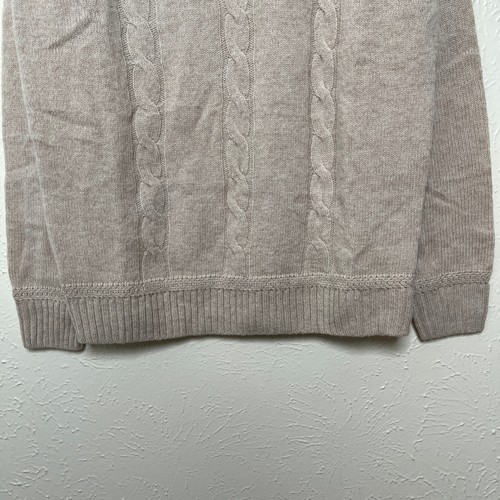 Wallace & Barnes Sweater Mens M Beige Wool Cable Knit Crew Fisherman K2458 - Picture 11 of 16