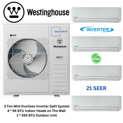 Westinghouse Mini Split Inverter Air Conditioner System Set of 4*9K & 36K BTU