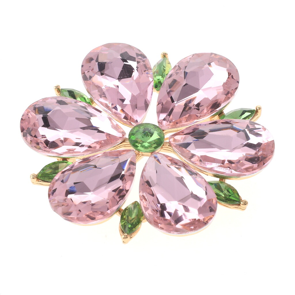 Crystalページ Gold Tone Metal Large Crystal Flower Brooch P1468-PNG | eBay
