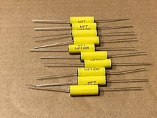 Qty 10 New .1 uf 1200v Yellow Film Capacitors Guitar Tube Amp Axial 1.2kv MPT