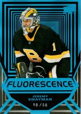 2021-22 Upper Deck Fluorescence Blue #FL28 Jeremy Swayman /50 - NM-MT