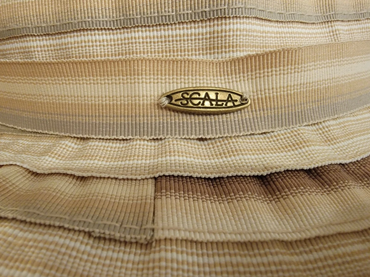 Scala Sun Hat Women s Sewn Ribbon Crusher Hat Tan Size One Size